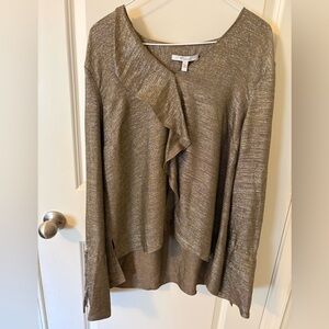 Derek Lam 10 Crosby Shimmery Ruffle Blouse – Size 12 – Like New ✨